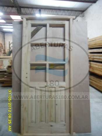 Puerta cedro marco madera dura 9 tablero recto 0.80 x 2.00.